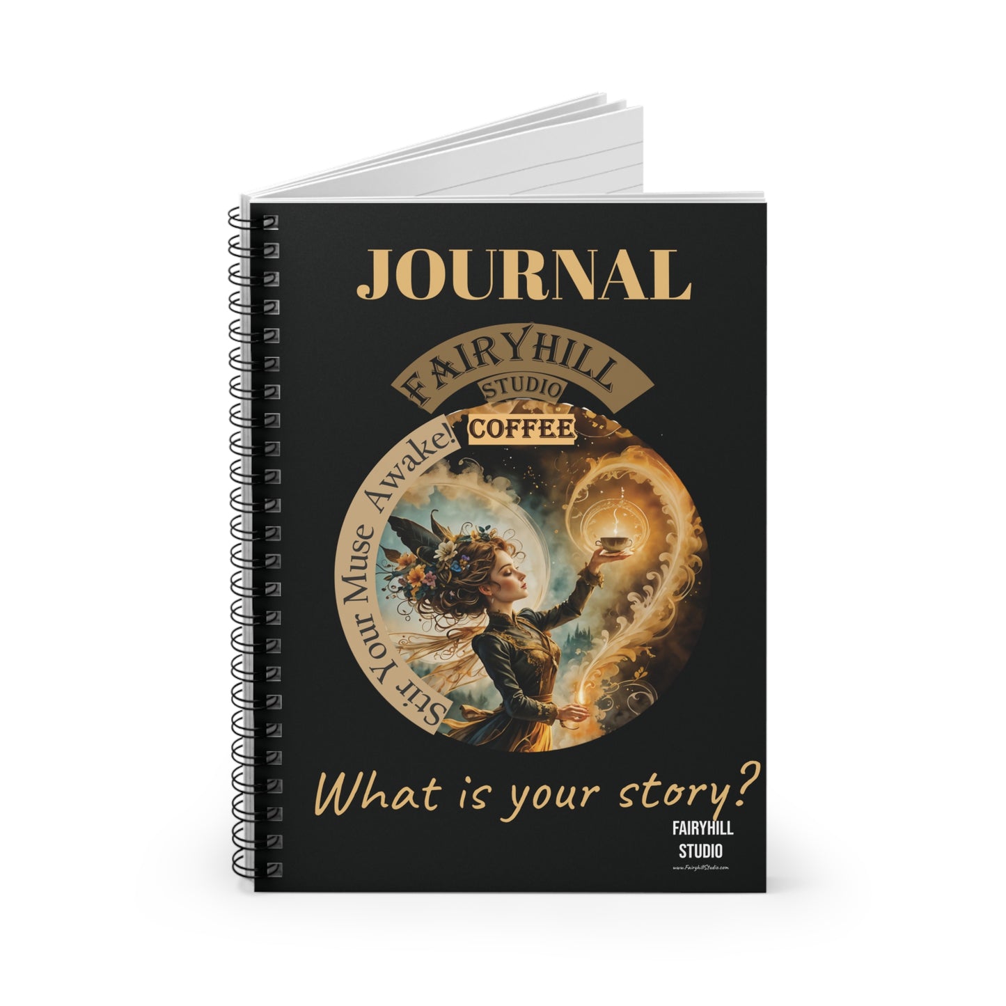 Visual Cofee Journal What is your Story? Spiral Notebook - Ruled Line