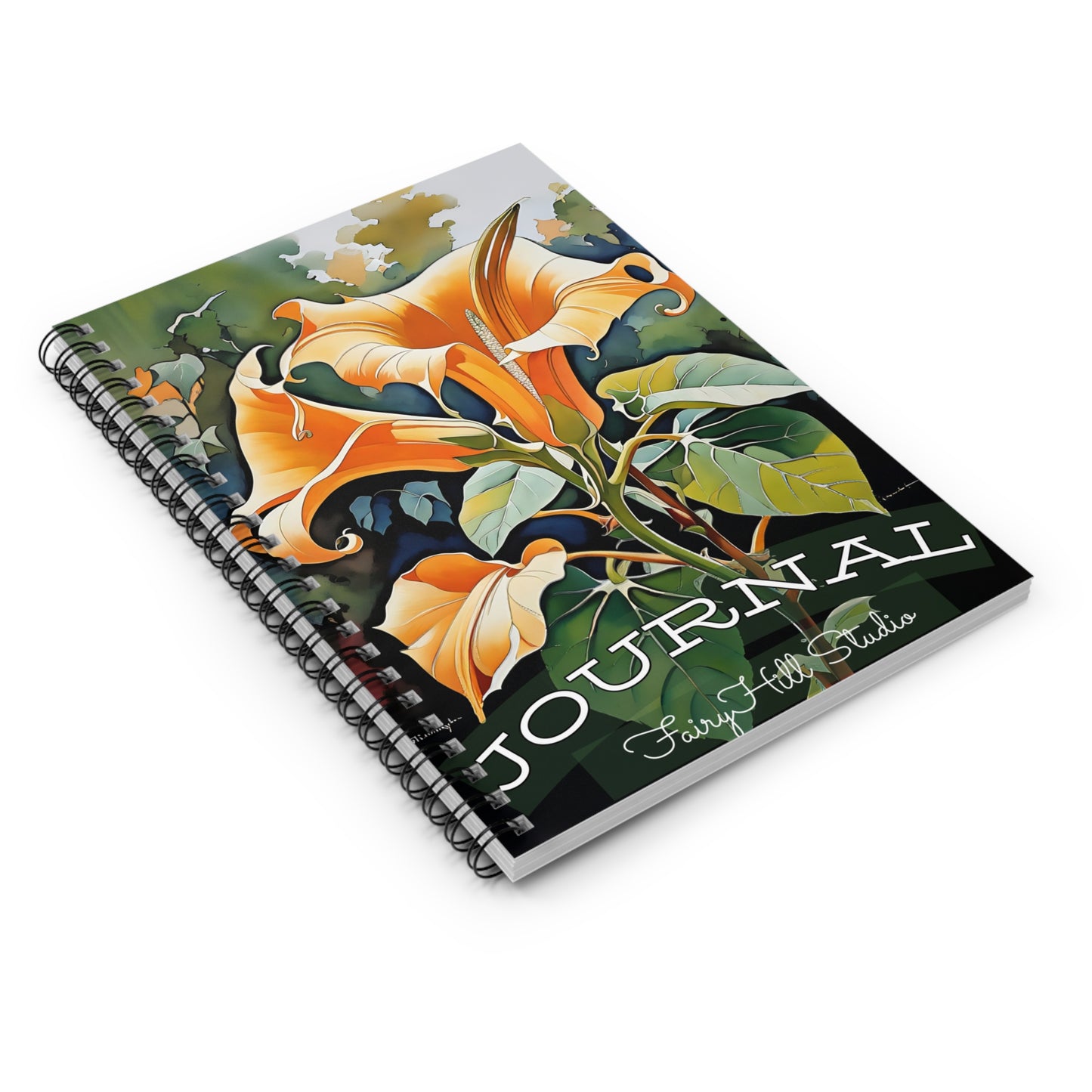 Notebook - Angel Trumpet Flower Art Ruled Line