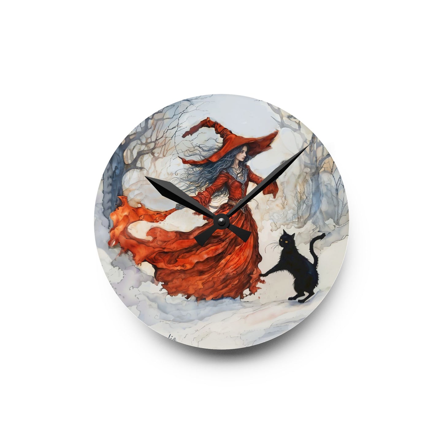 Crimson snow witch - by Fairyhill Studio  Wall clock  Gift   Acrylic Wall Clock
