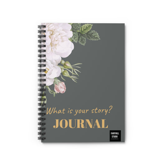 Personalized Journal - White Roses Art Spiral Notebook