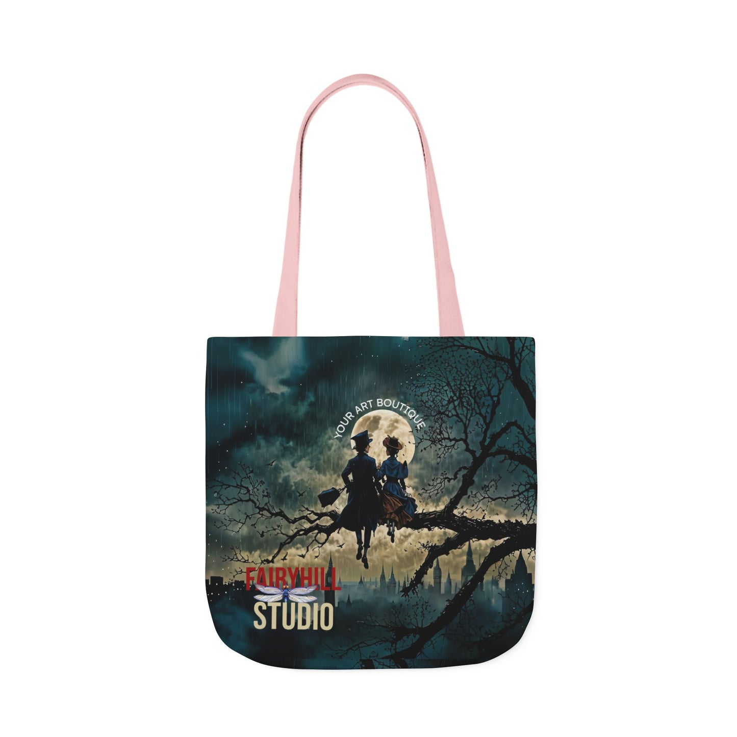 London moon under Rain Canvas Tote Bag - Perfect for Beach Days, Eco-Friendly Shopping, and Summer Fun!