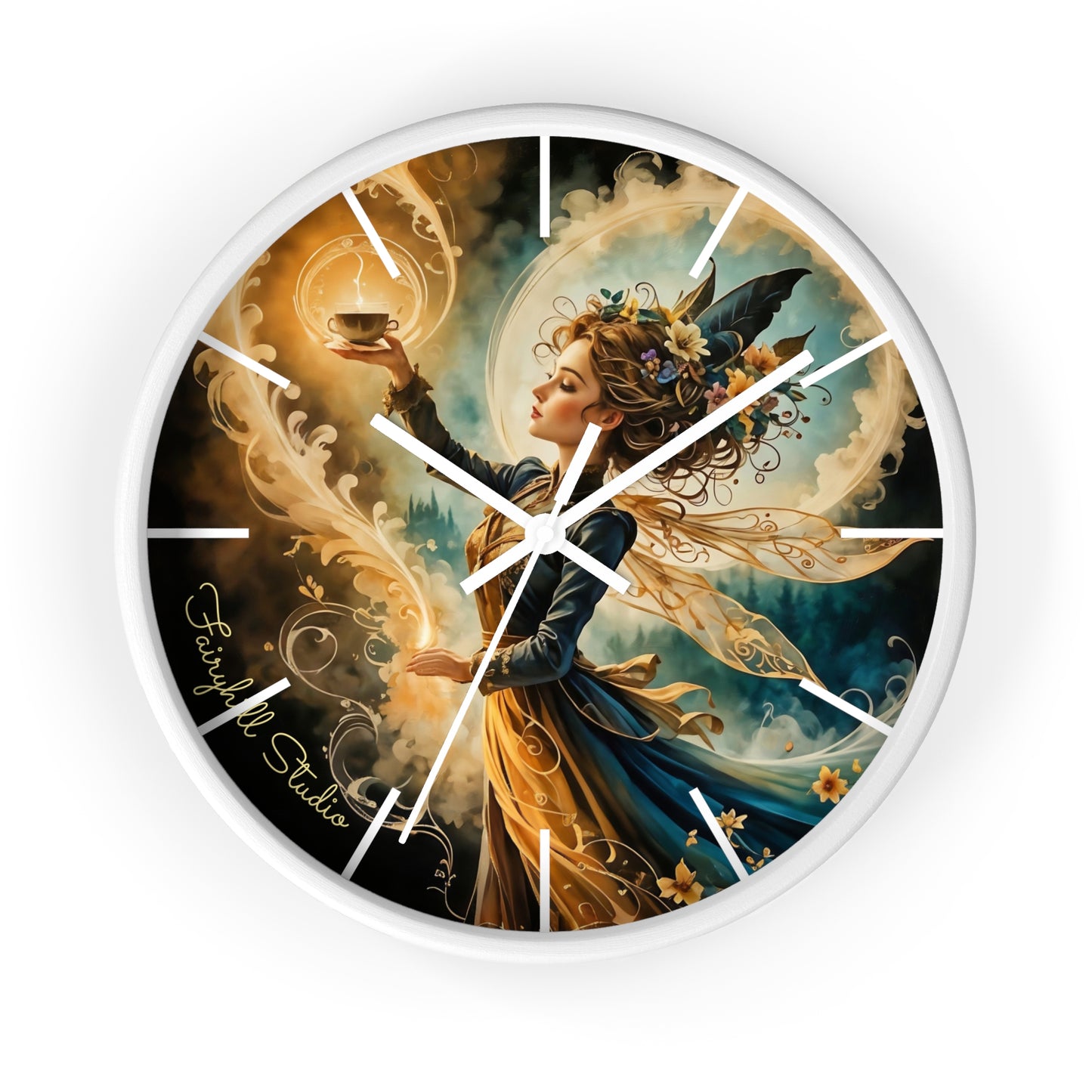 Artistic Fairy Wall Clock, Fantasy Home Decor, Unique Gift for Her, Enchanted Timepiece, Decorative Clock for Living Room