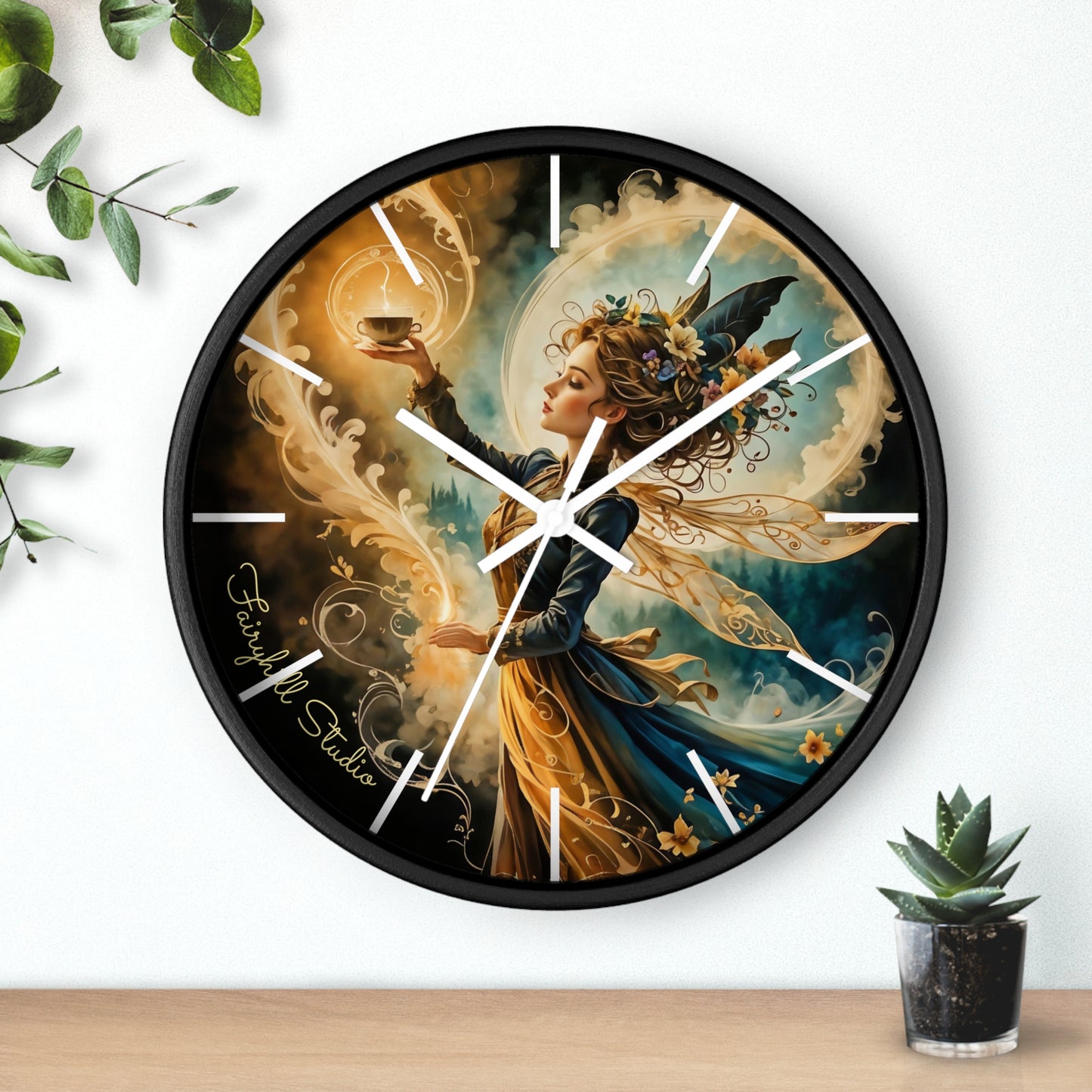 Artistic Fairy Wall Clock, Fantasy Home Decor, Unique Gift for Her, Enchanted Timepiece, Decorative Clock for Living Room