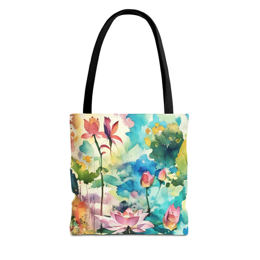 Lotus Flowers Tote Bag - Monet Style Art by Fairyhill Studio