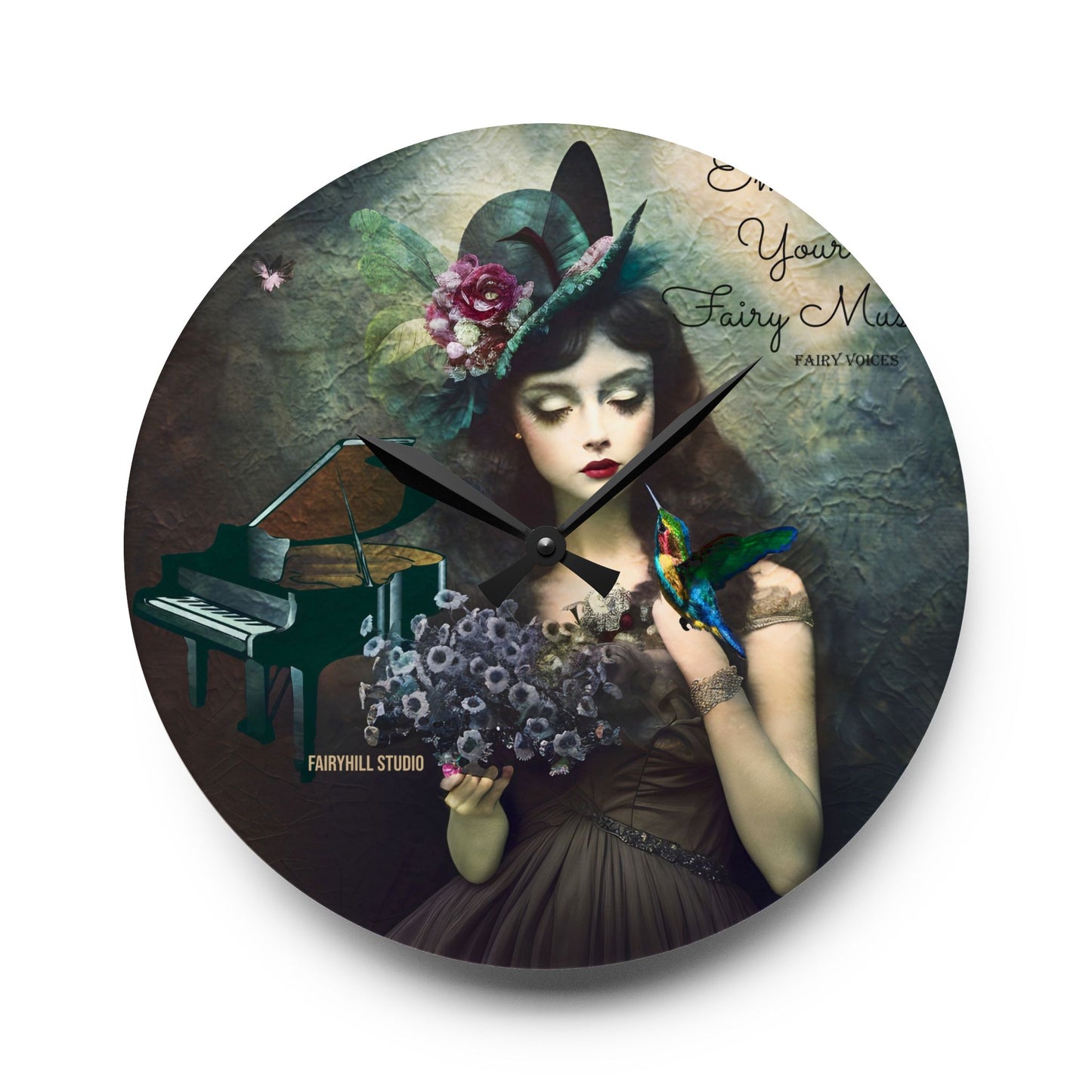 Wall Clock - Embrace your Fairy Muse Art Design
