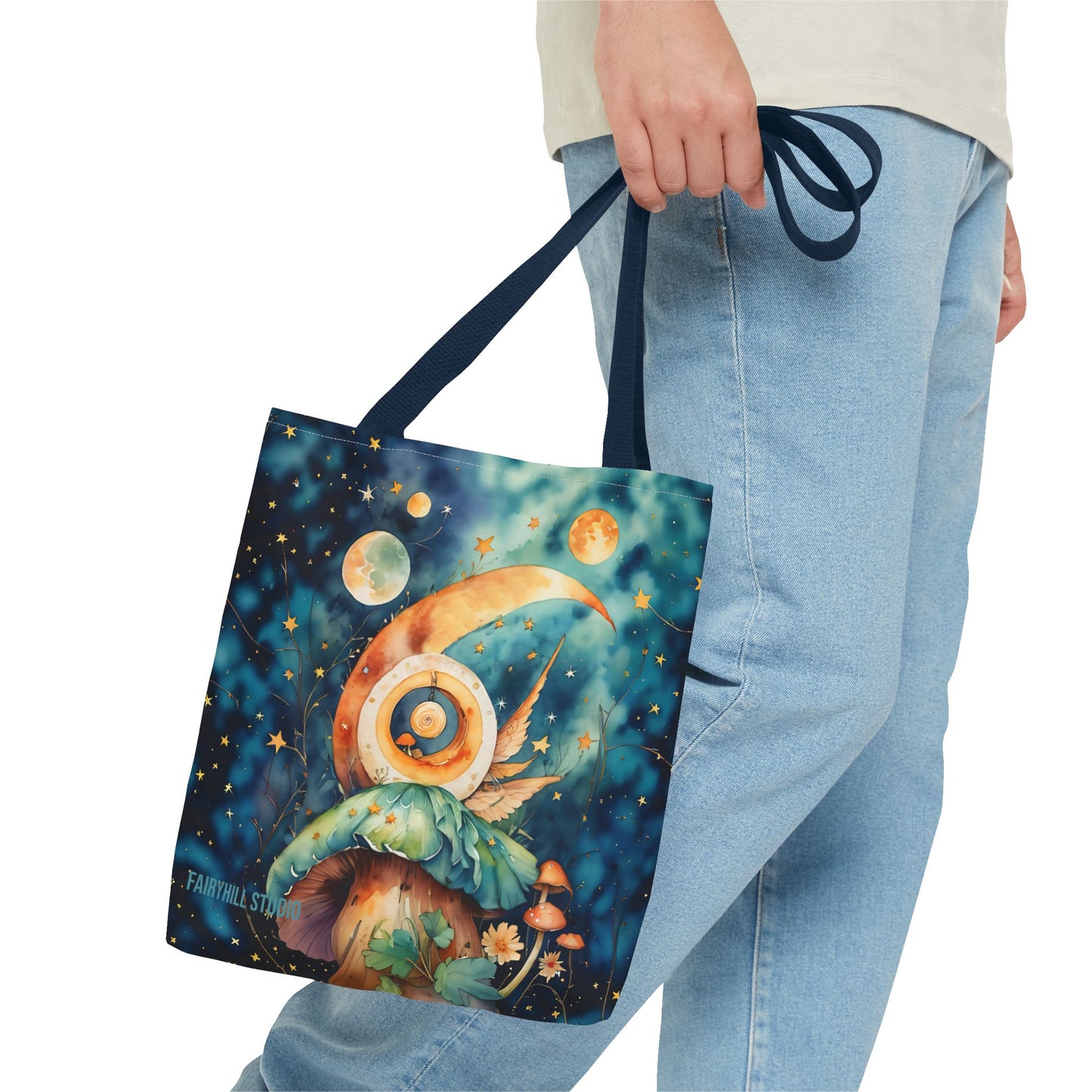 Canvas  Art Tote bag- Abstract Colorful Circle Universe