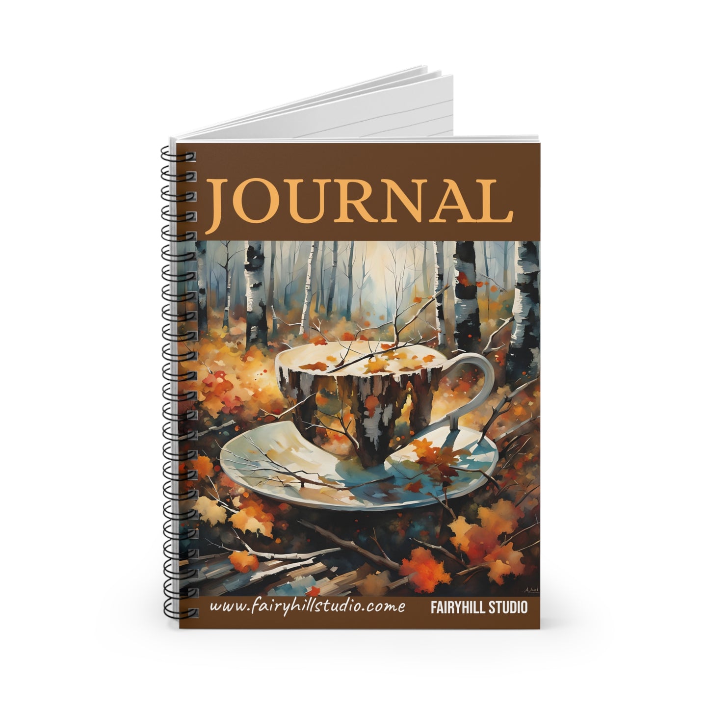 Fairy Hill Studio Coffee  in Fall Journal, Spiral Notebook - Ruled Line