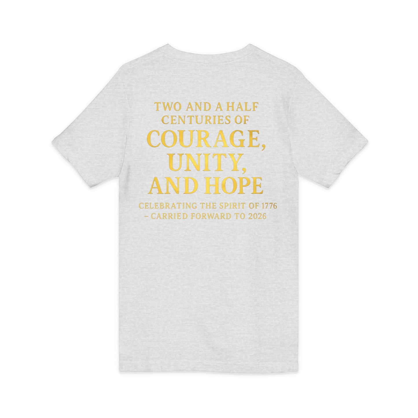 Freedom 1776–2026 Patriotic V-Neck Tee — Eagle, Flag & Liberty Bell 250th Anniversary