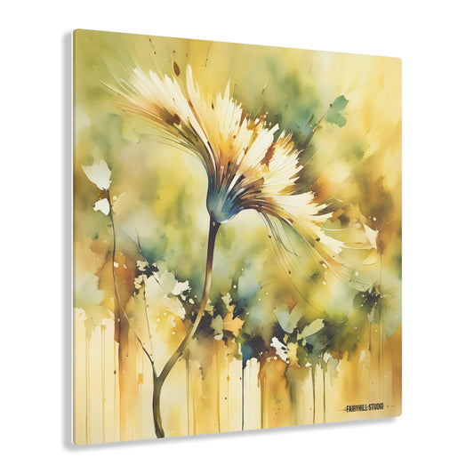 Art Acrylic Prints FairyHill Yellow flower Art