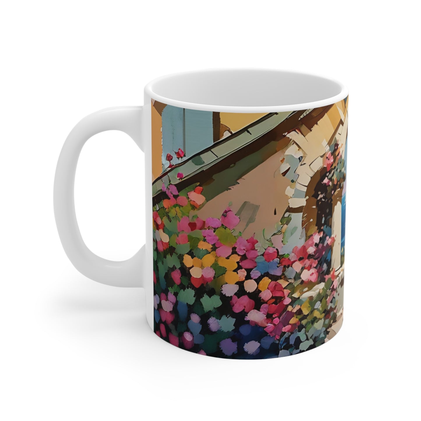 Elegant Floral Art Mug - 11oz Coffee Cup for Coffee Art Lovers