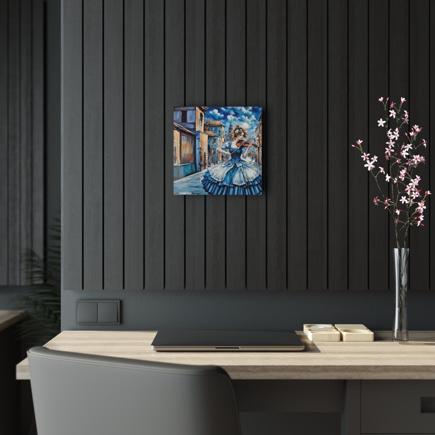 Art Acrylic Prints Blue Gypsy with Violin