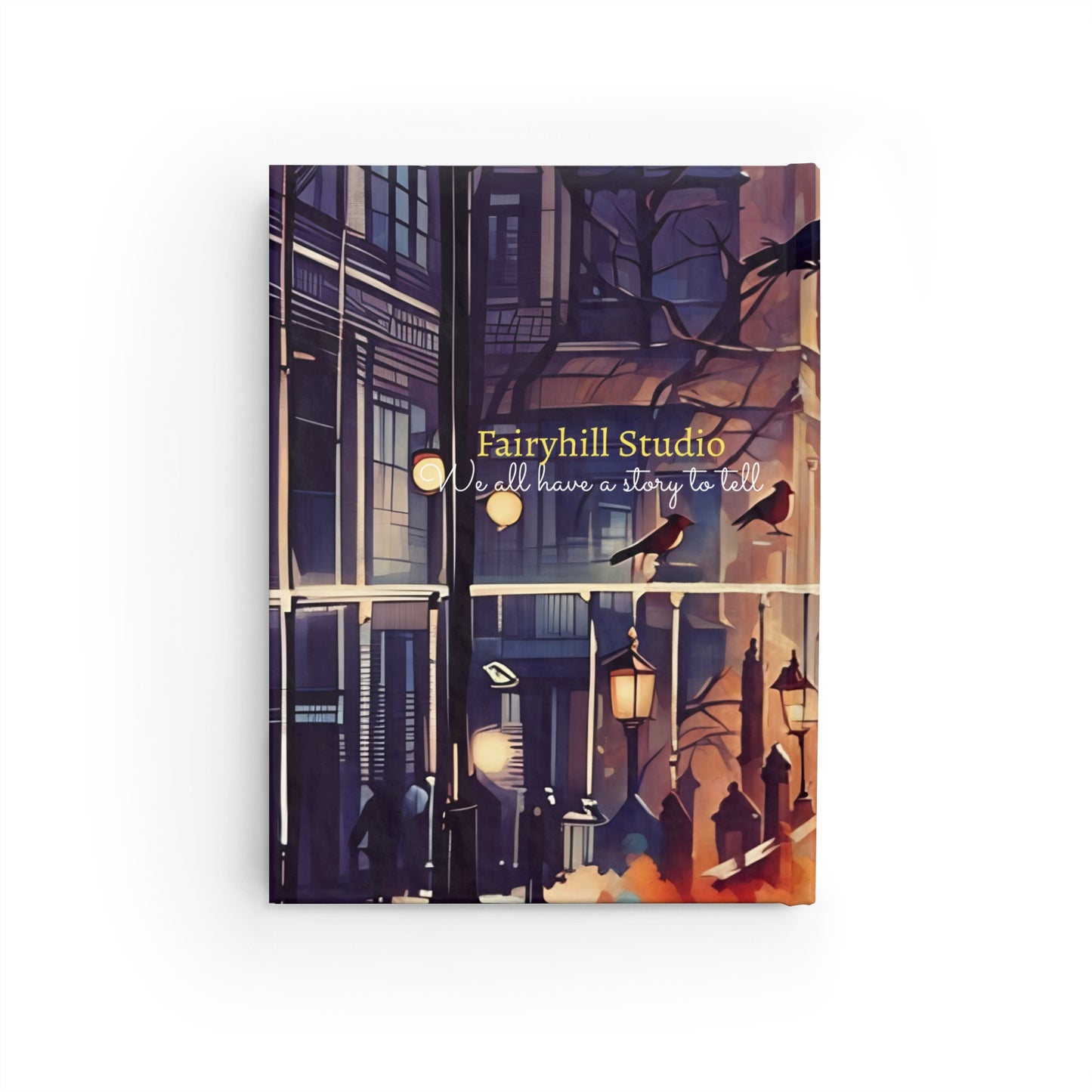 Ruled Line Journal - Whimsical Elegant Woman in Paris Journey - &quot;We All Have a Story to Tell&quot;