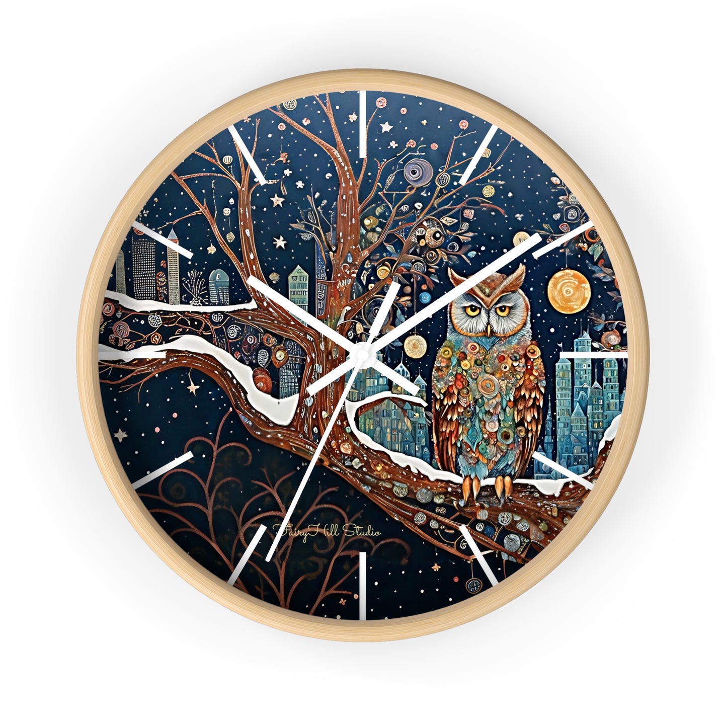 Enchanting Owl Wall Clock, Home Decor, Gift for Fantasy Lovers, Unique Gift, Fairy Tale Decor, Woodland Theme