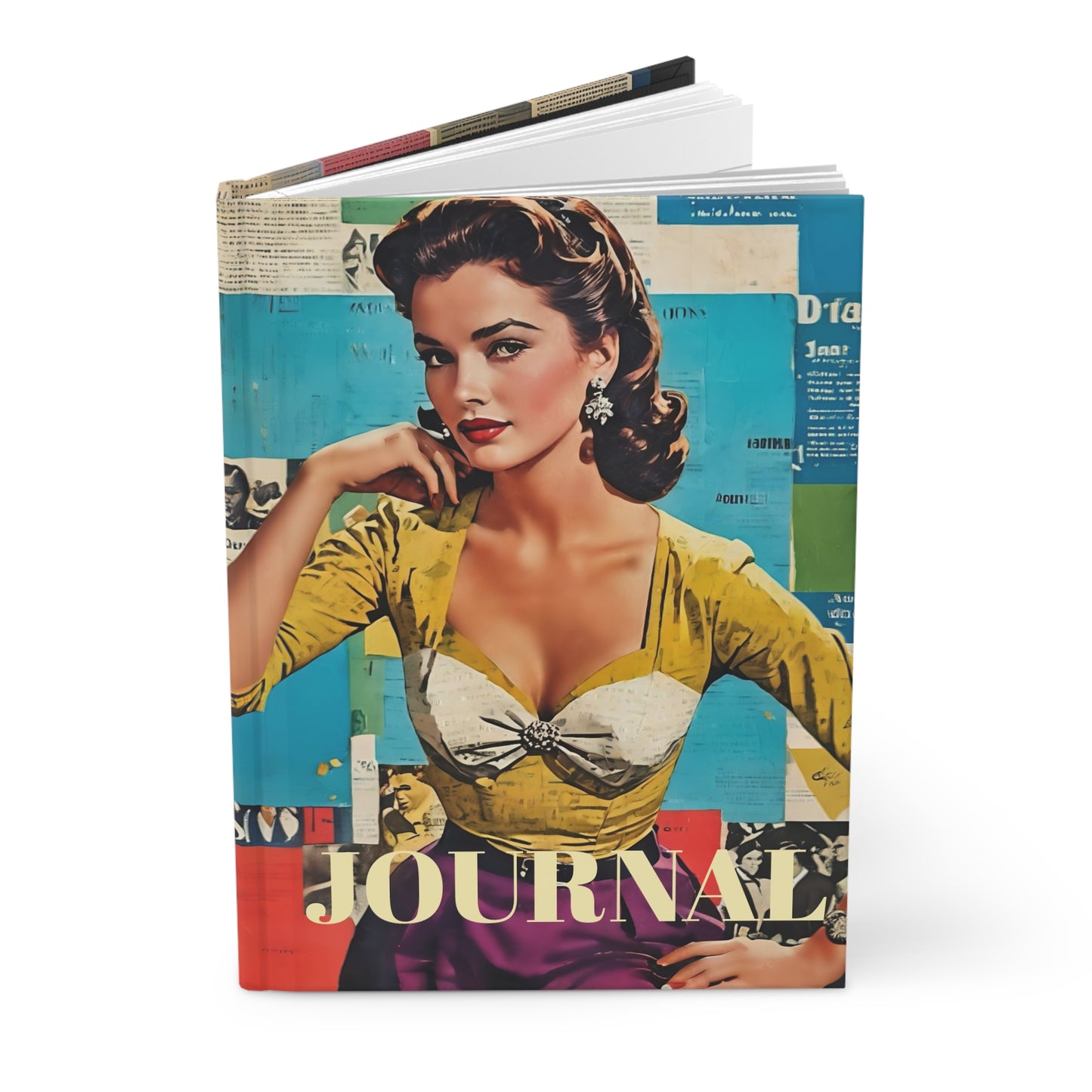 Hardcover Journal - Vintage Hollywood Movie Star Art