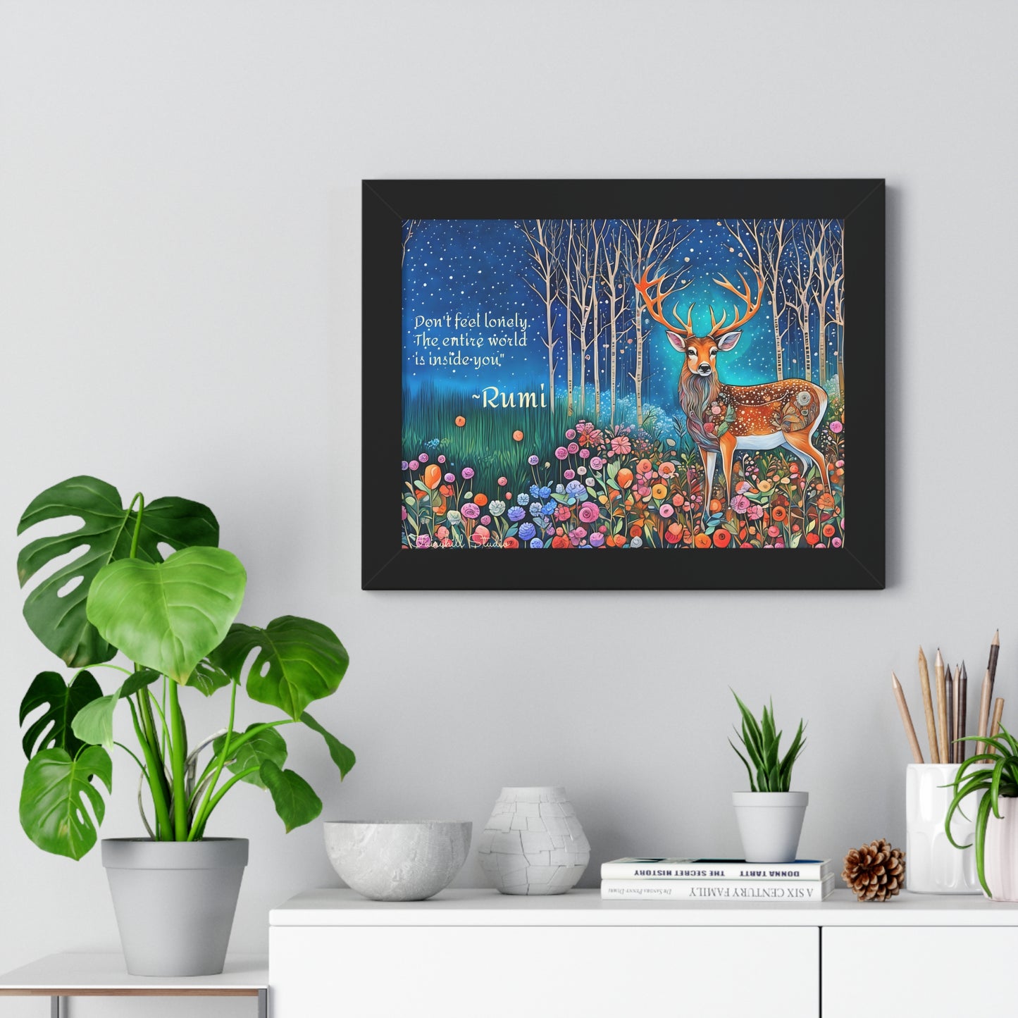 Majestic Boho Deer Framed Poster