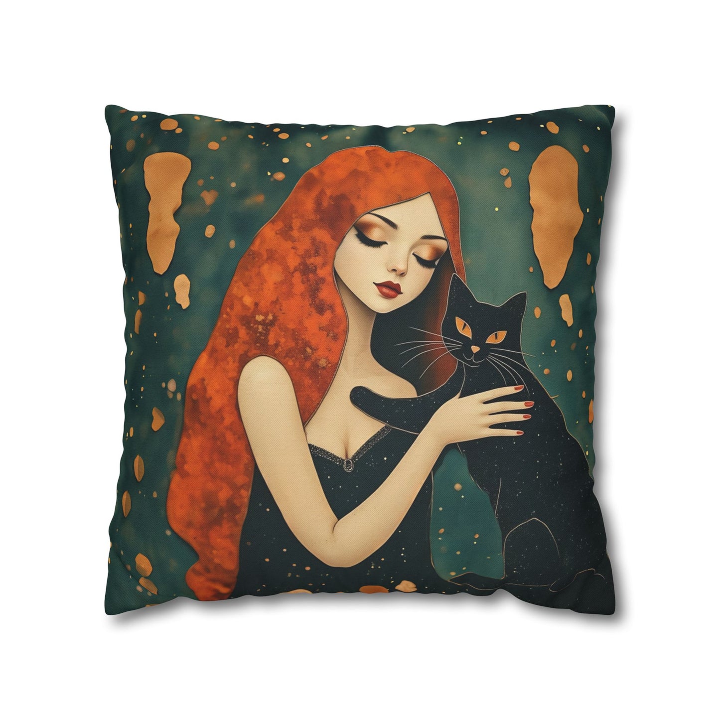 Elegant Cat Art Pillowcase | Decorative Cushion Cover, Home Decor, Gift Idea, Bohemian Style, Christmas Decoration