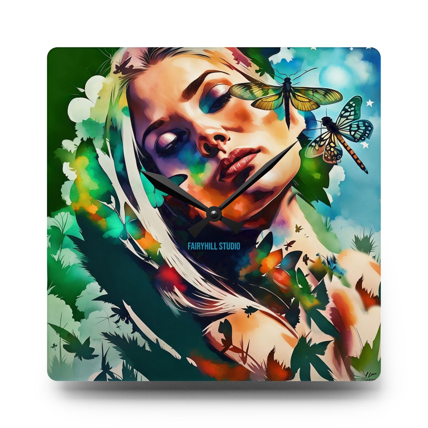 Acrylic Wall Clock -Butterfly Dreams /Art