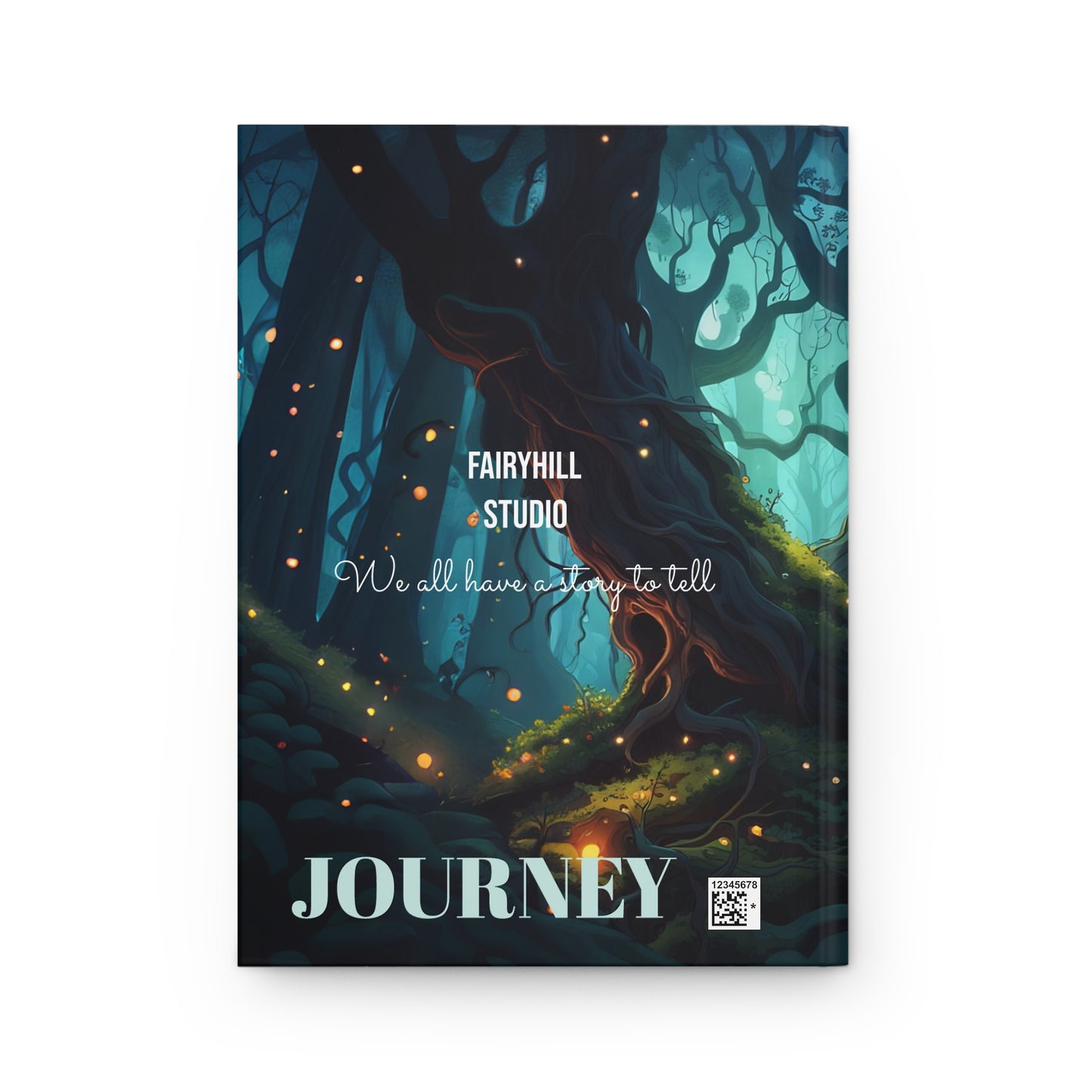 Hardcover Journal Matte - Midsummer Fairy Forest Art Moonlit Magical Dark Woods
