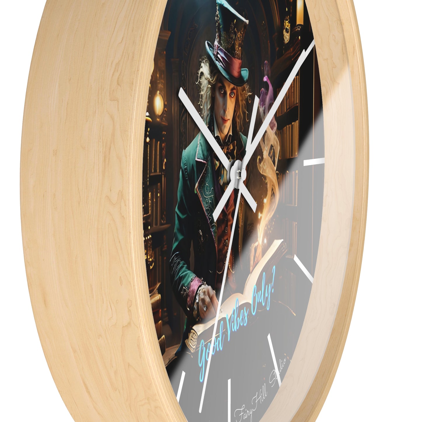Fairy Hill Studio" Good Vibes Only"  Wall Clock