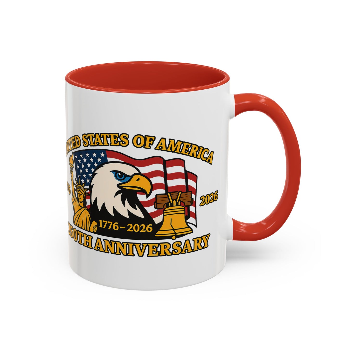 250th Anniversary USA Eagle Liberty Bell Accent Coffee Mug (11/15oz)