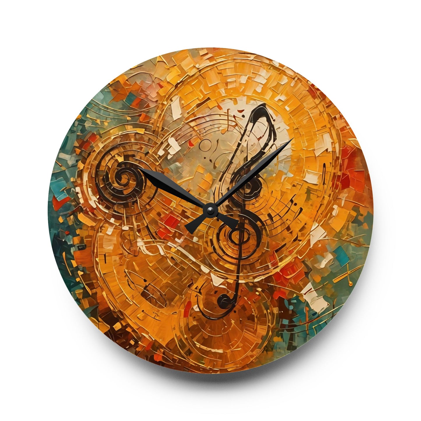 Music Notes Acrylic Wall Clock