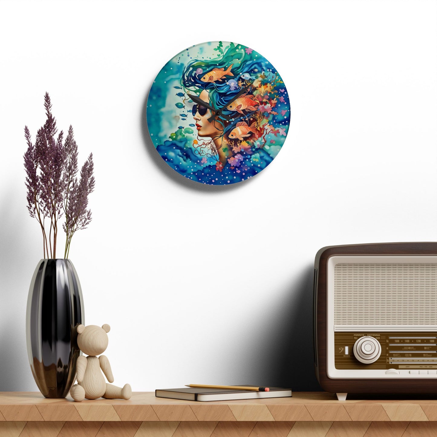 Ocean Mindfulness   Acrylic Wall Clock