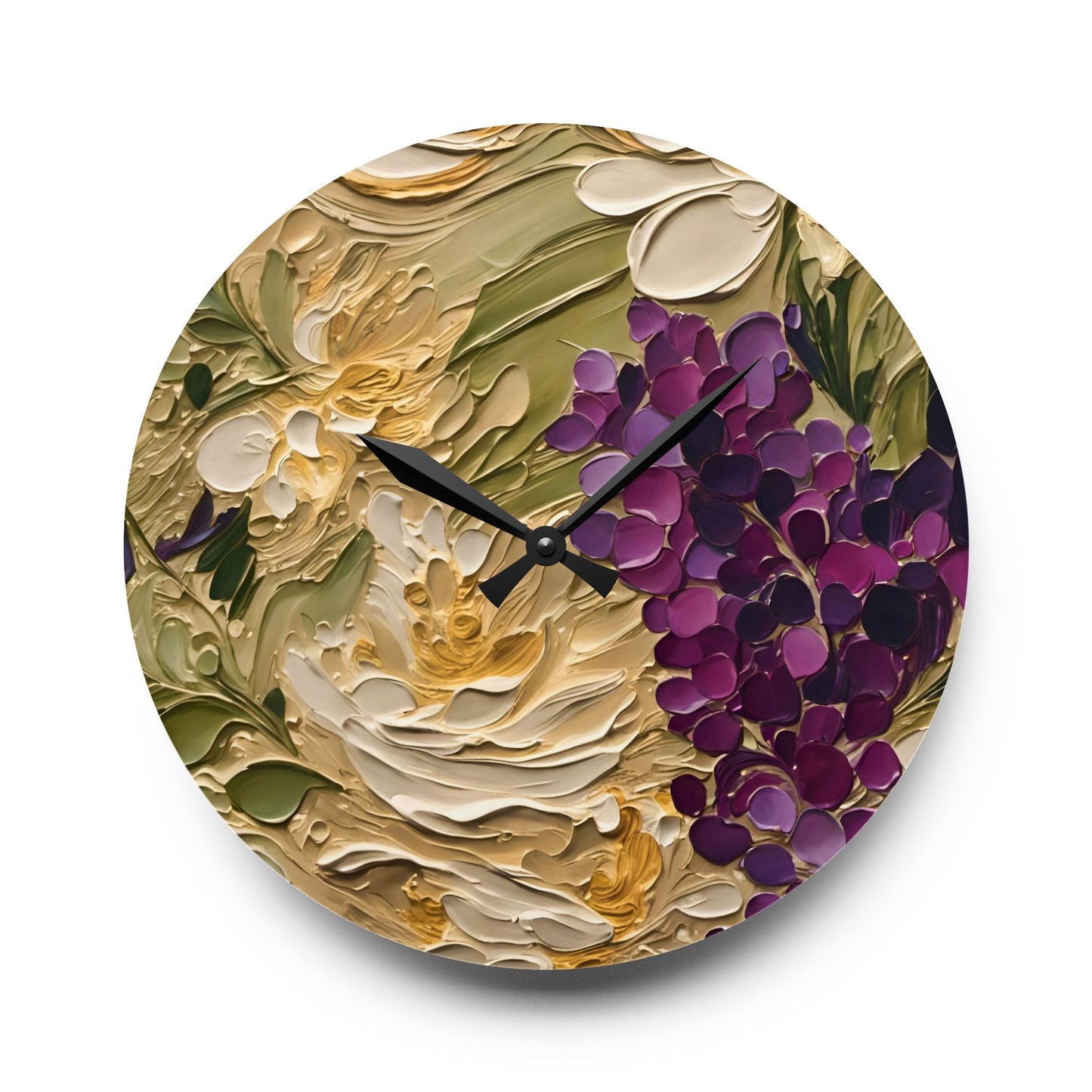 Grapes Wall Clock - Impasto Art Design