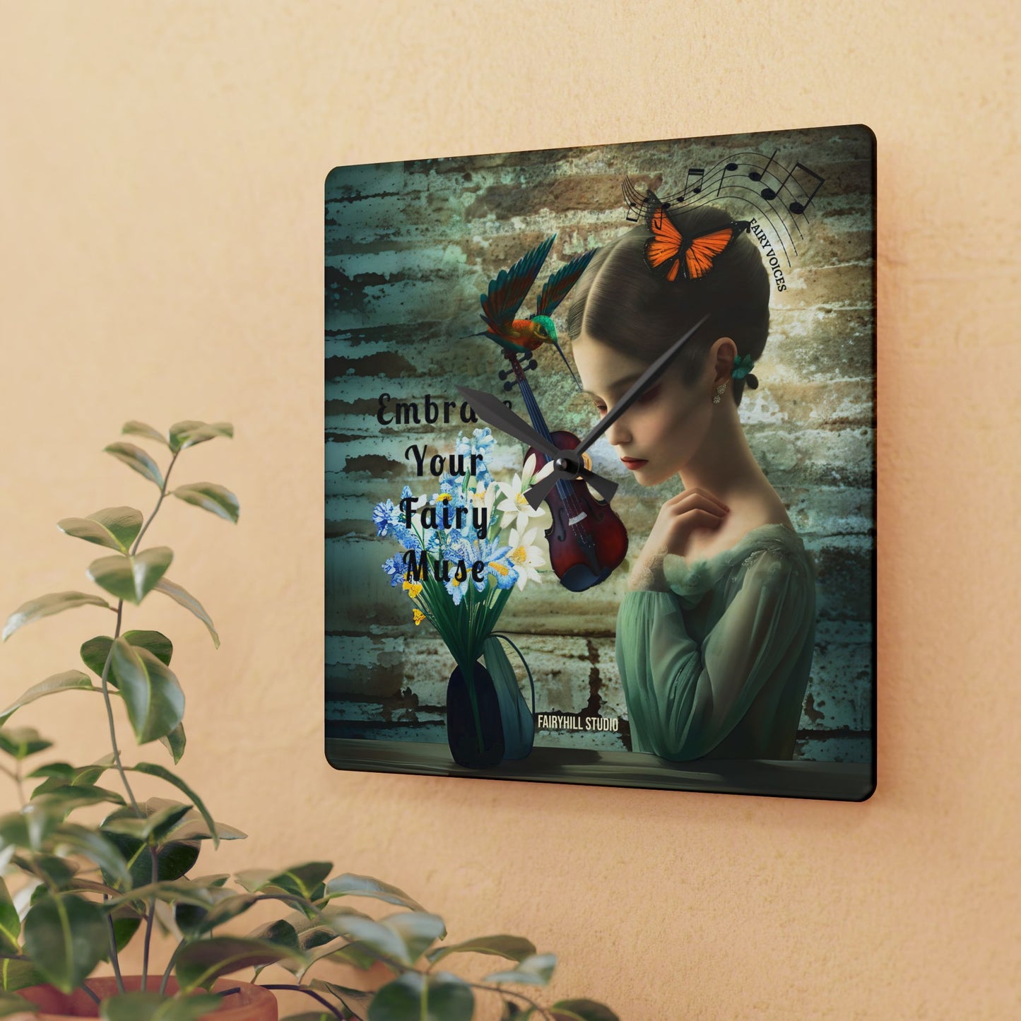 Wall Clock - Embrace your Fairy Muse Art Design