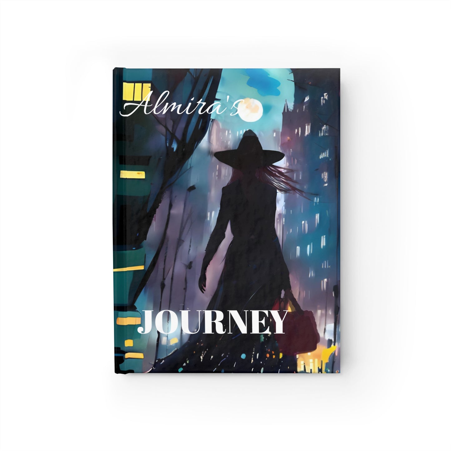 Journey Journal - Elegant Woman Watching Paris - Ruled Line
