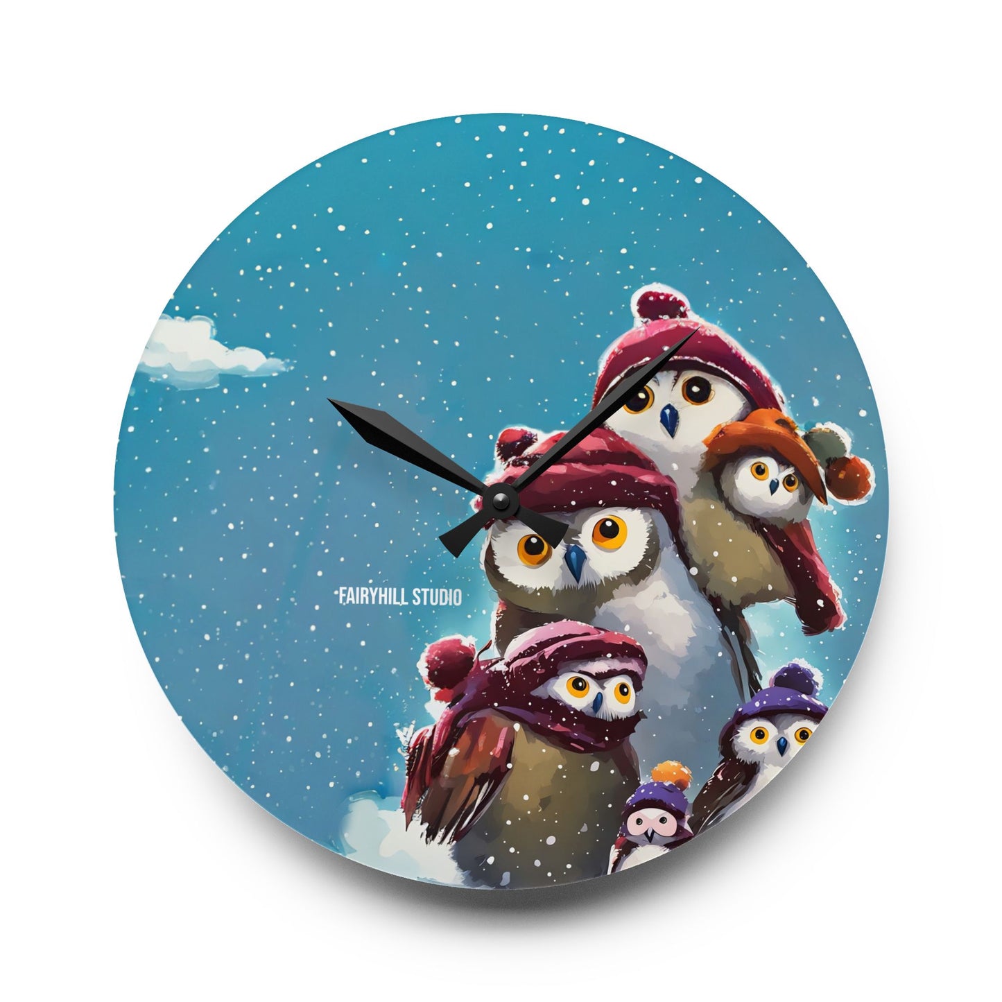 Acrylic Wall Clock Snow Penguins/Art