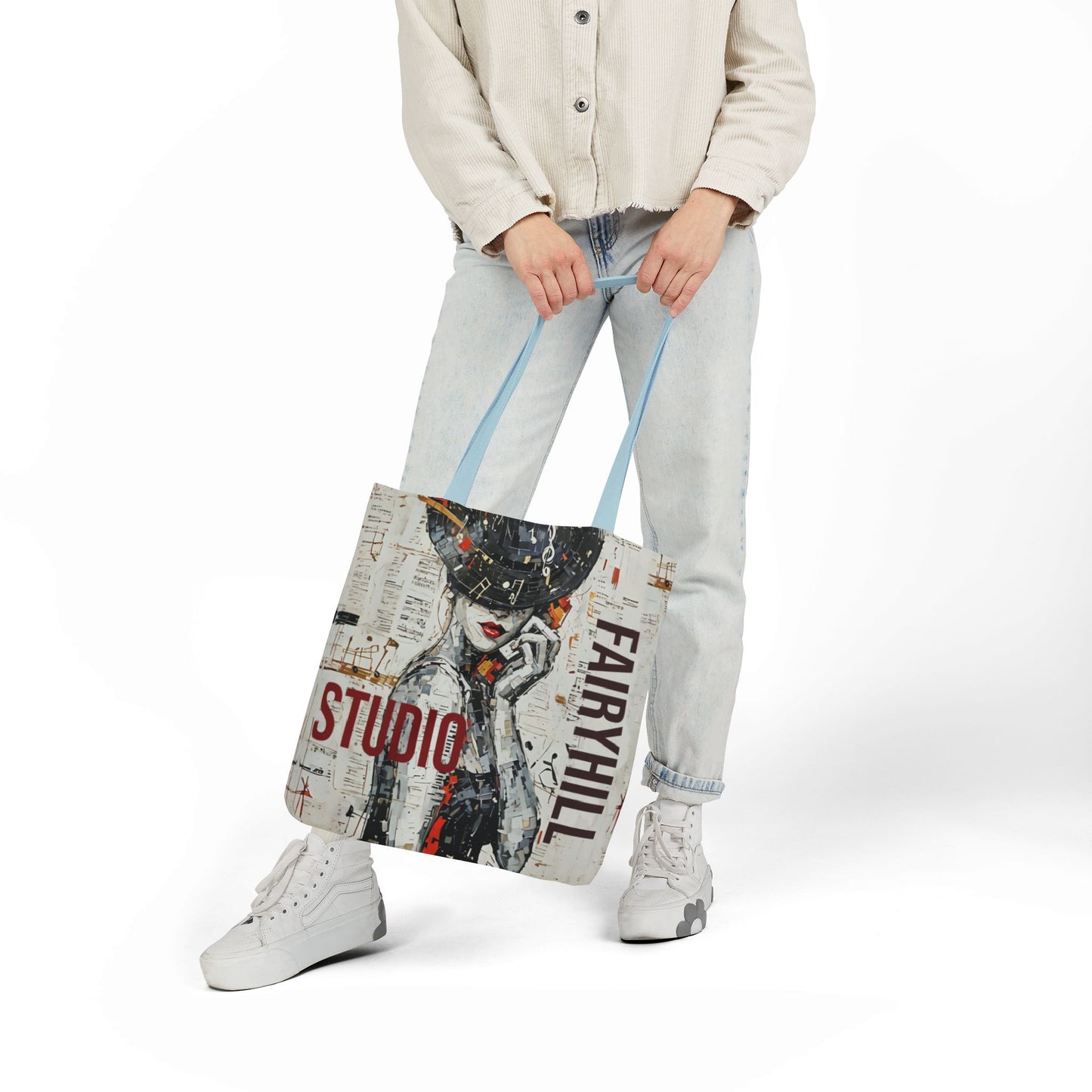 Colorful FairyHill Studio Red phone- Canvas Tote Bag - Perfect for Beach Days, Eco-Friendly Shopping, and Summer Fun!