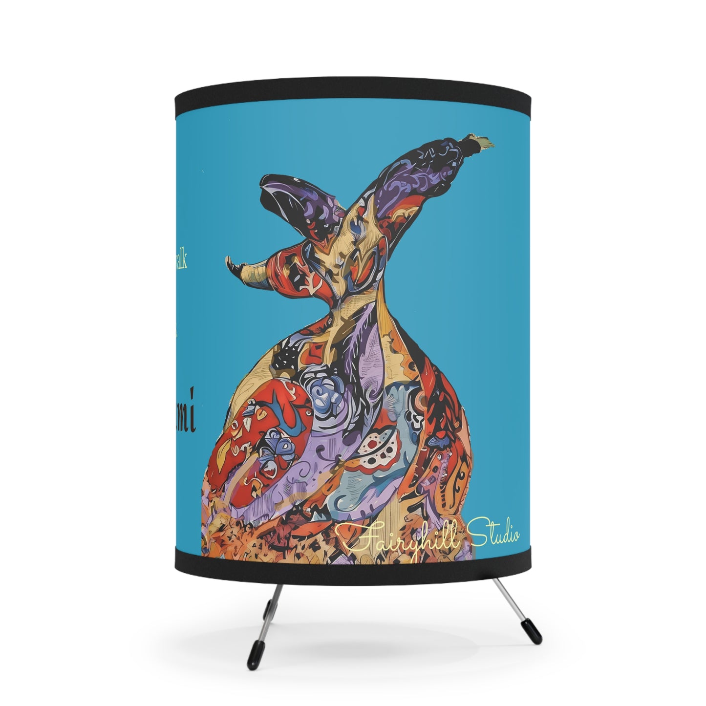 Tripod Lamp - Vibrant Artistic Rumi Quote Home Decor Lamp by Fairyhill Studio