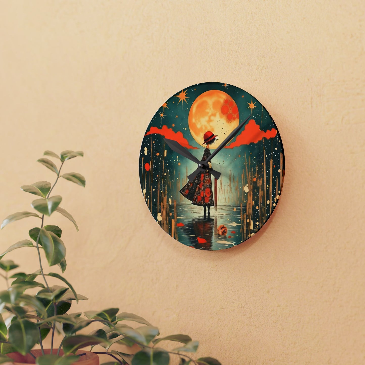 Autumn Rain - by Fairyhill Studio  Wall clock  Gift   Acrylic Wall Clock