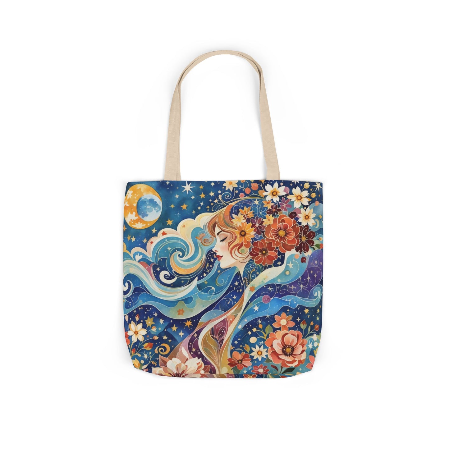 Colorful Galaxy-Inspired Canvas Tote Bag - Perfect for Beach Days, Eco-Friendly Shopping, and Summer Fun!