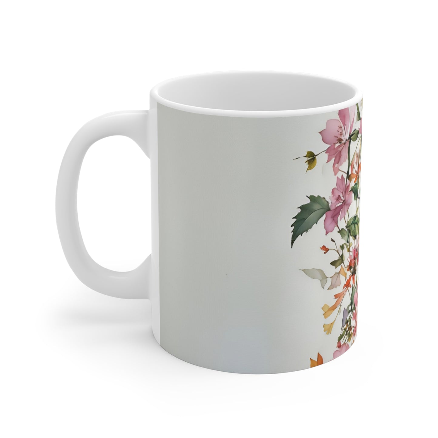 Mug - Elegant Wild Pink Flowers Floral Design