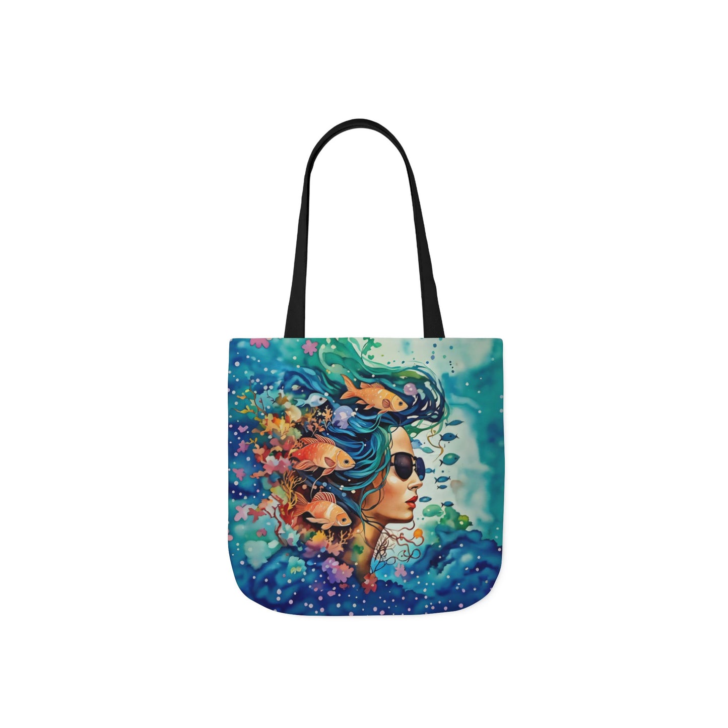 Colorful Ocean-Inspired Canvas Tote Bag - Perfect for Beach Days, Eco-Friendly Shopping, and Summer Fun!