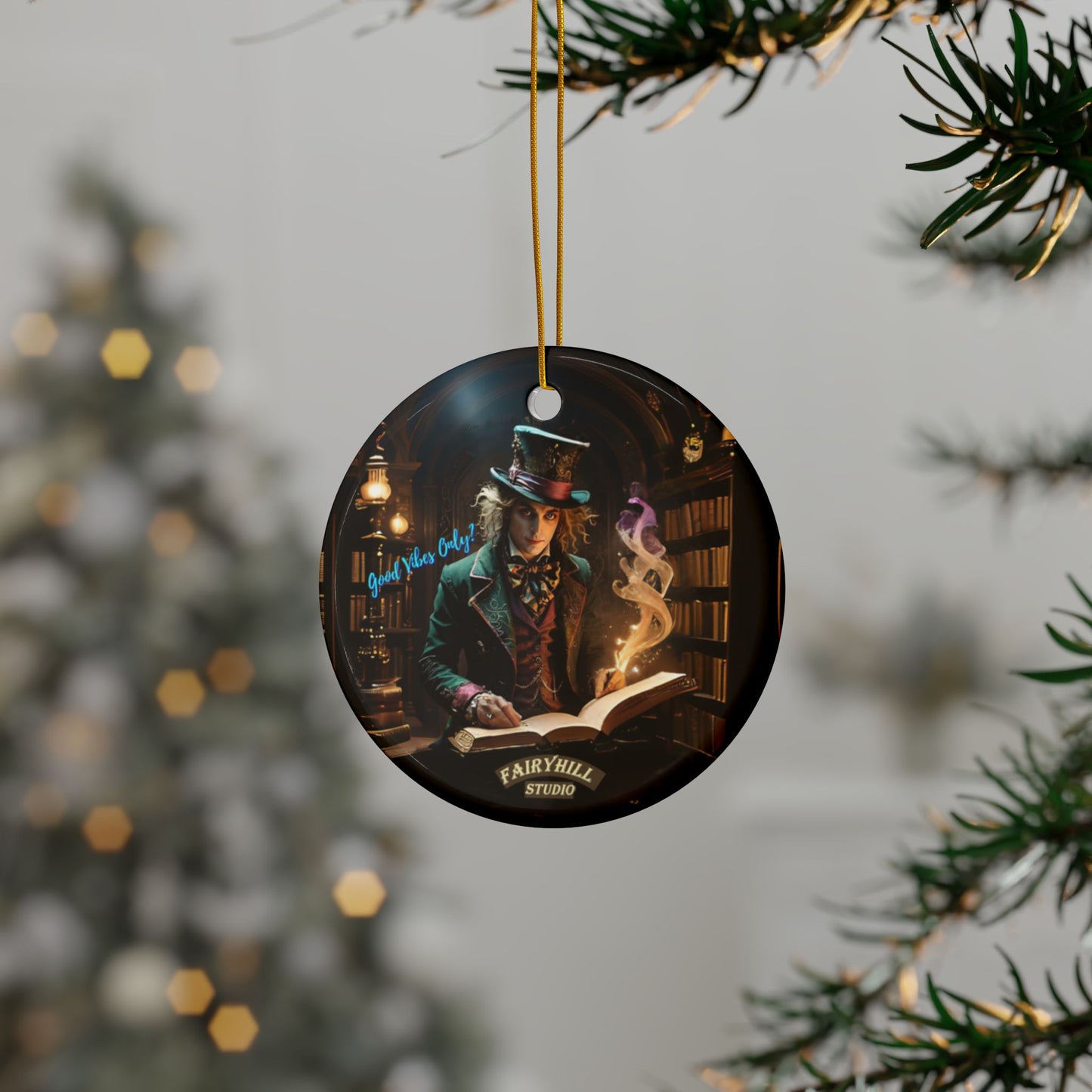 Christmas Ornaments - Good Vibes Only, Top Hatter Design