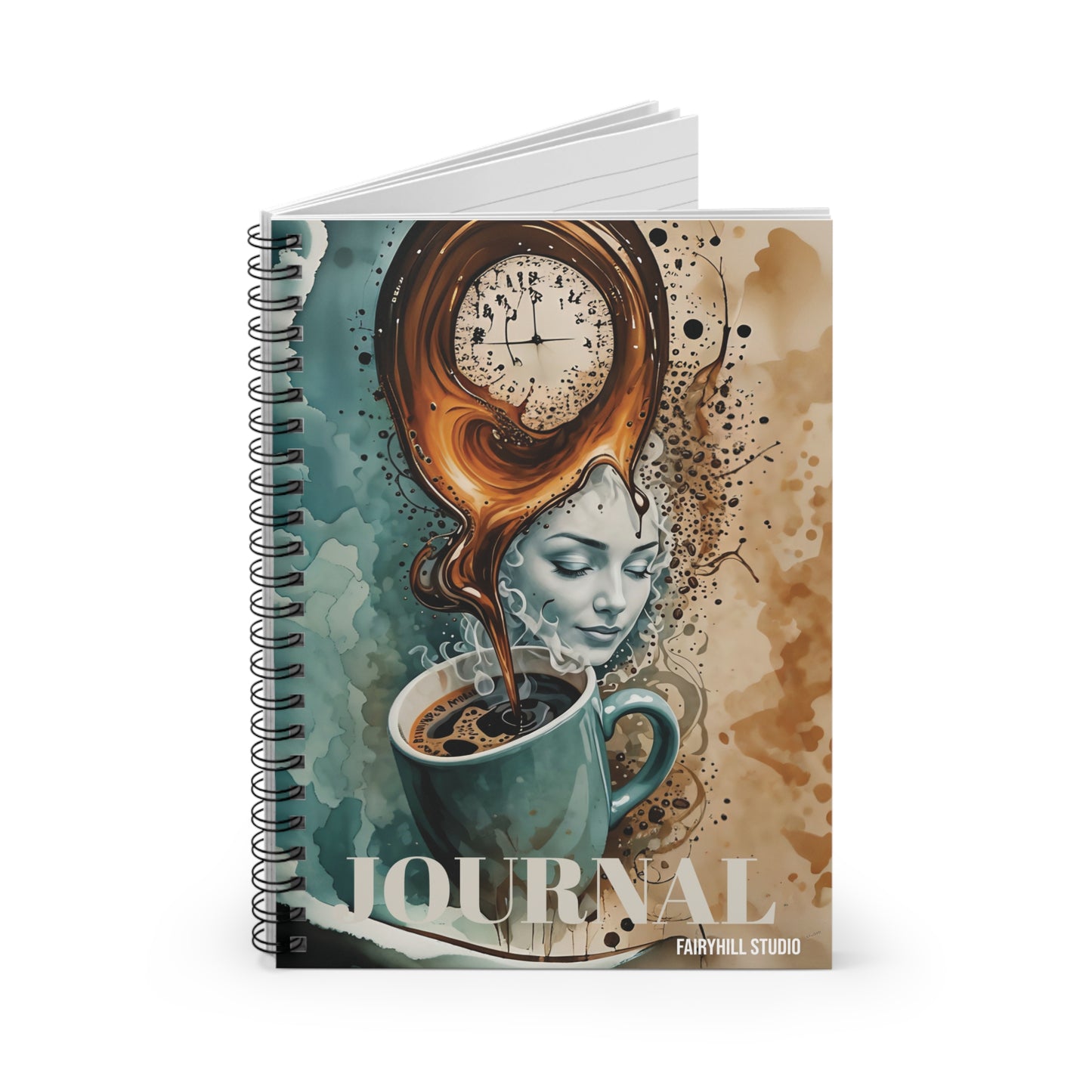 Morning  Coffee Notebook - Ruled Line coffee  Spiral Journal