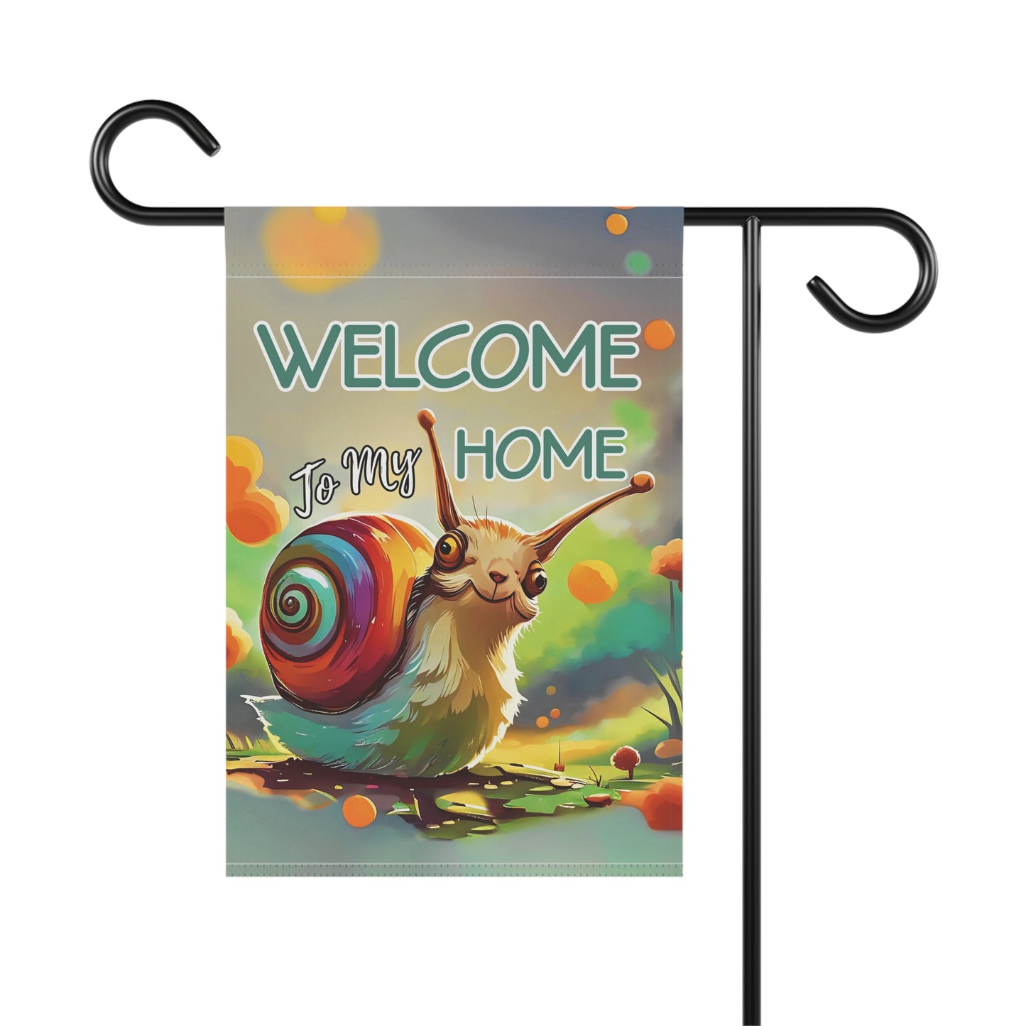 Garden Banner Snail Flag - Welcome to My Home Floral Yard Decor