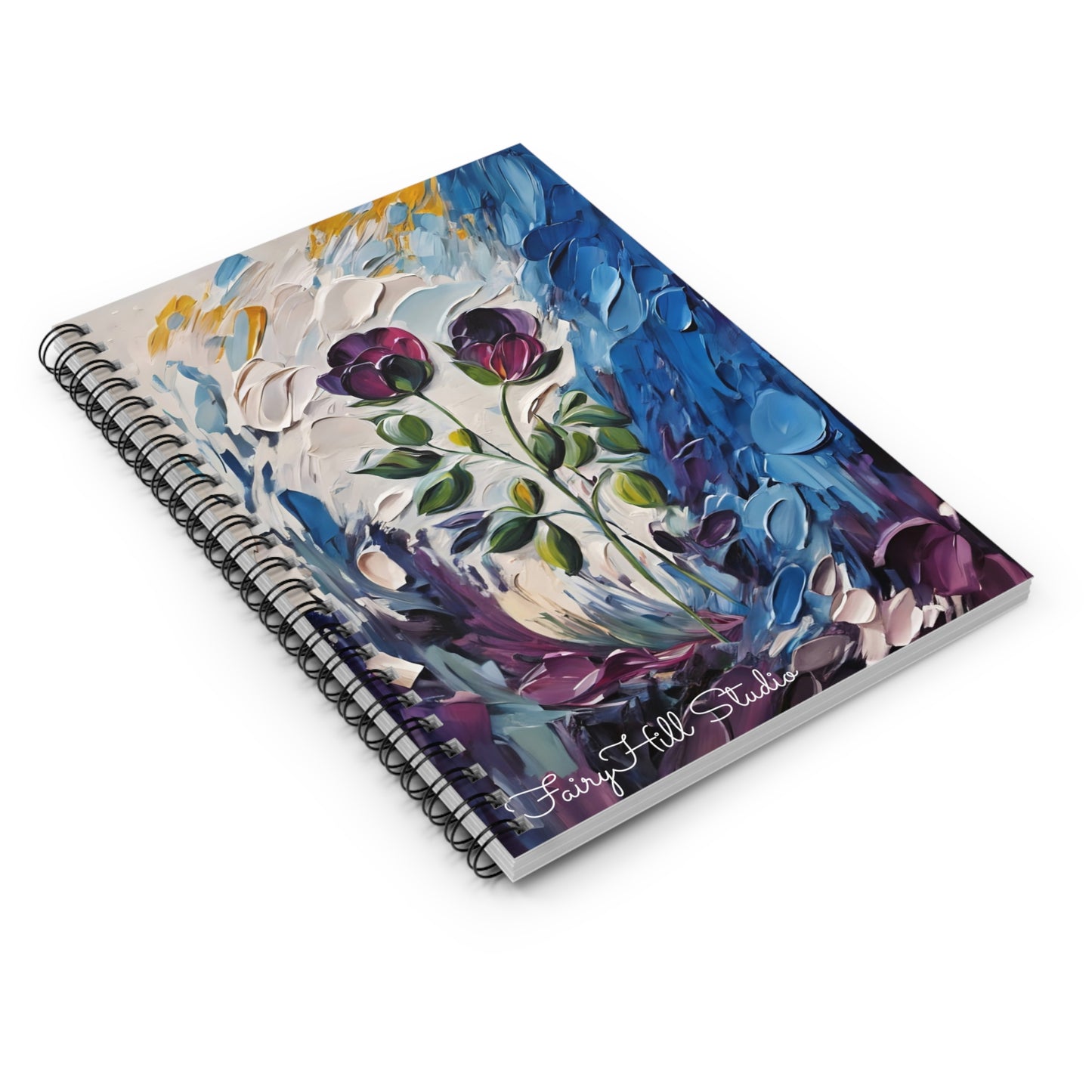 Spiral Notebook - Purple Roses Ruled Line