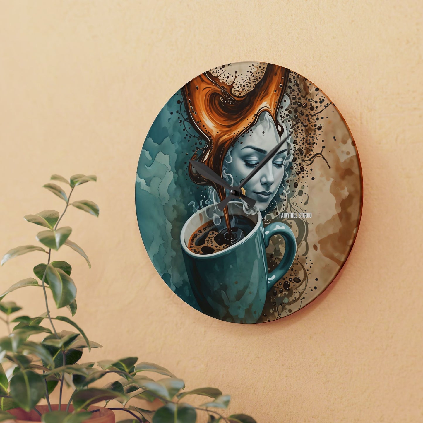 Wall Clock - Coffee Time /  Art Design