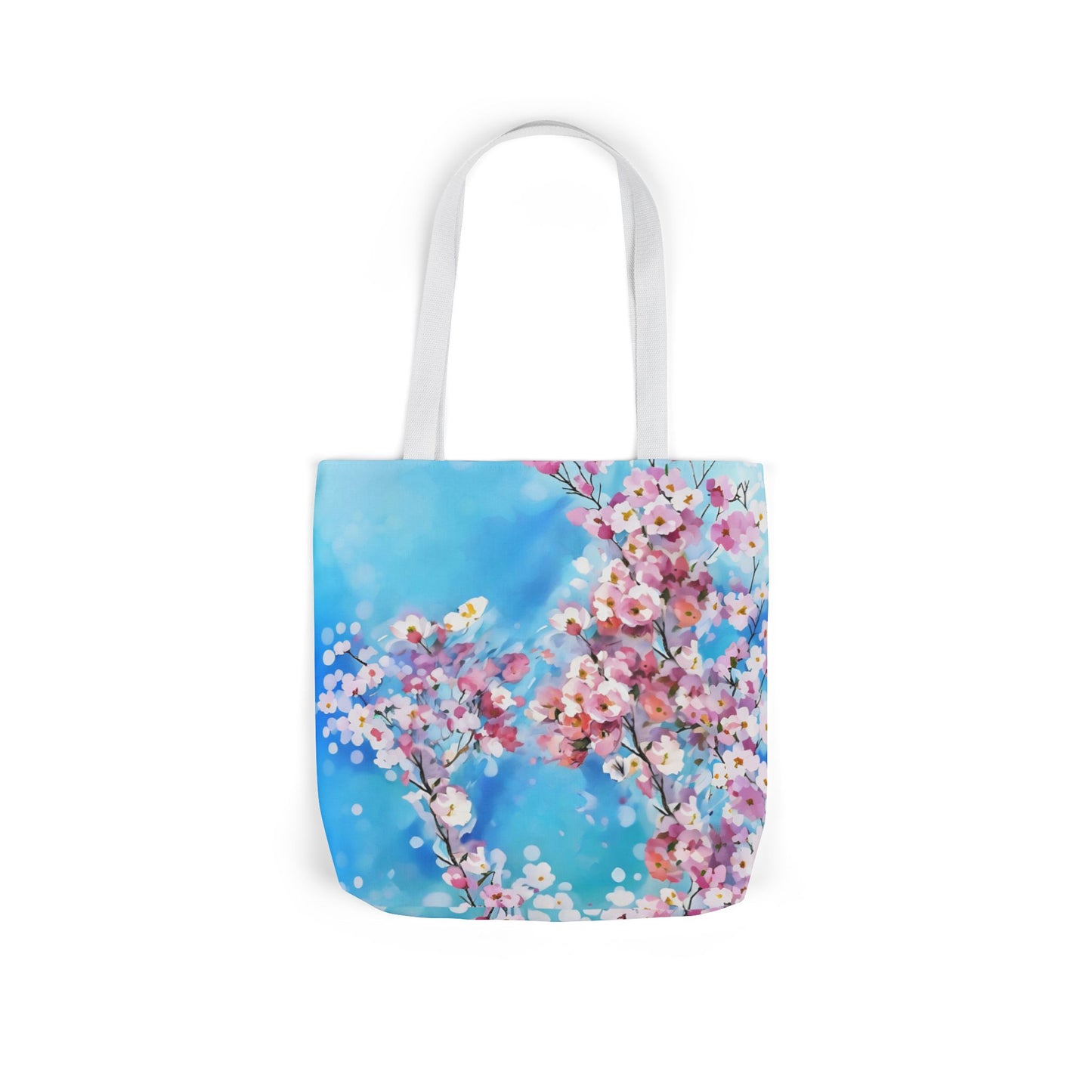 Colorful FairyHill Studio Sakura flowers Canvas Tote Bag - Perfect for Beach Days, Eco-Friendly Shopping, and Summer Fun!