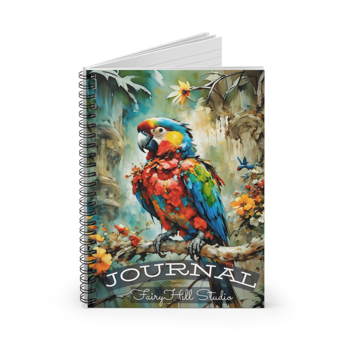 Spiral Notebook Parrot Art Ruled Line