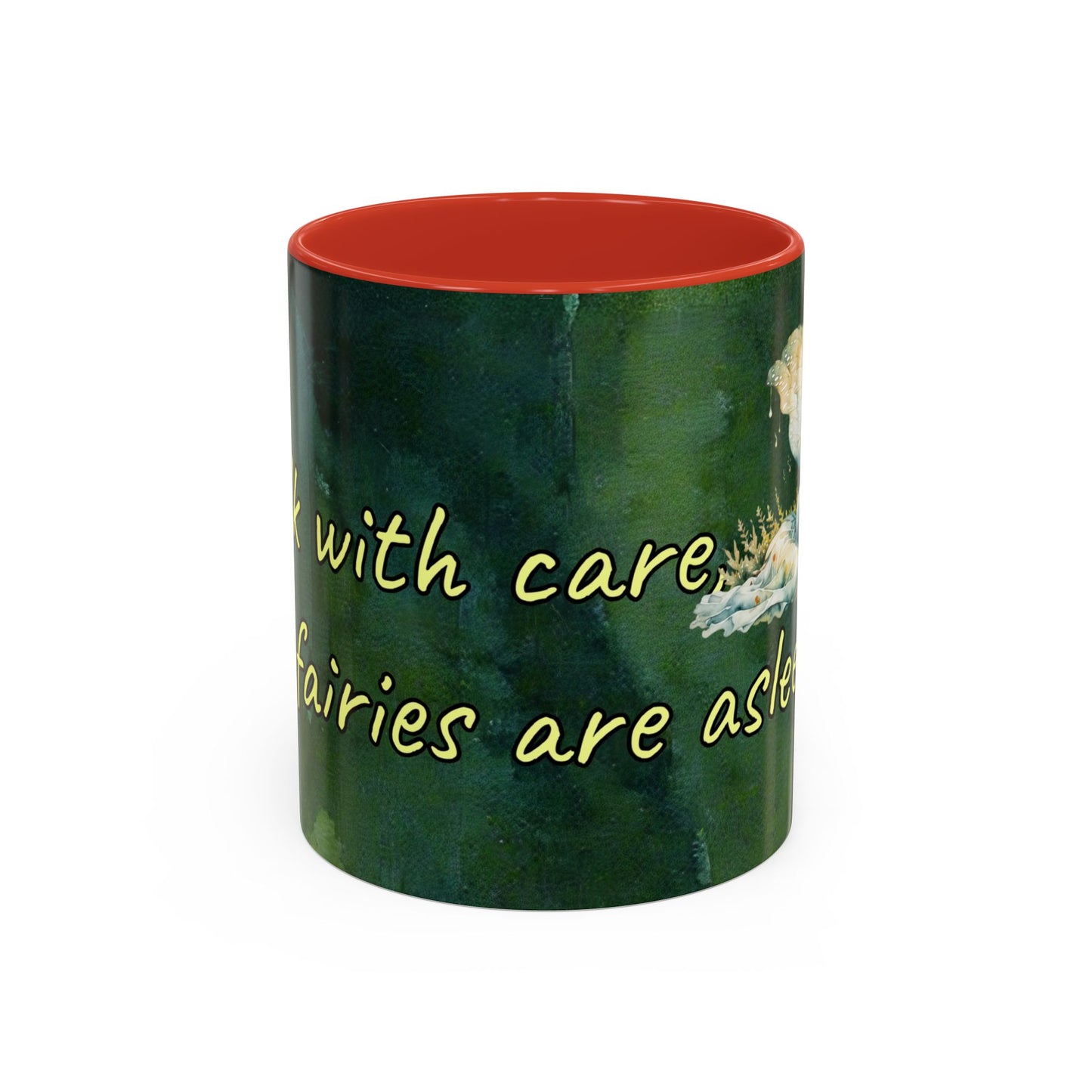 Sleeping Fairy -Themed Coffee Mug with a quote - 11 & 15oz Accent Mug for Fairy/coffee  Lovers