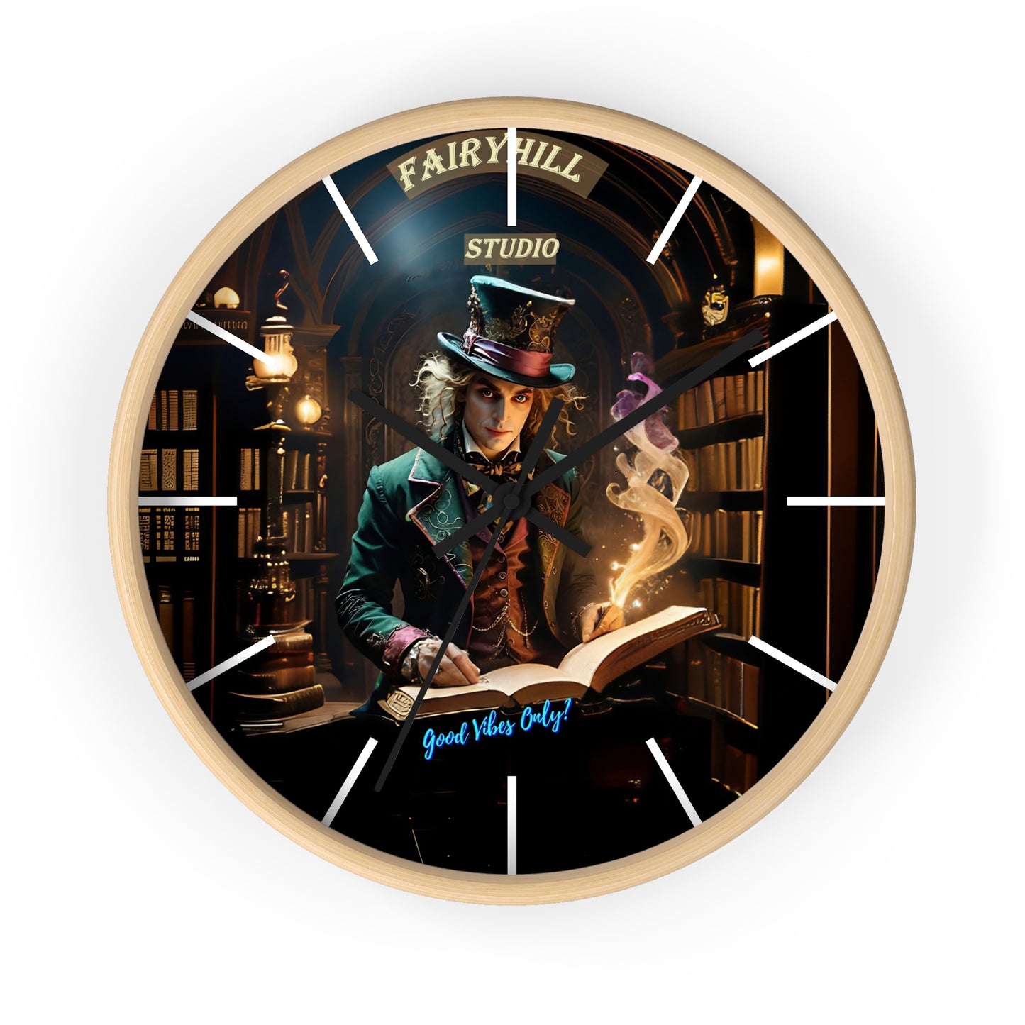 Fairy Hill Studio" Good Vibes Only"  Wall Clock