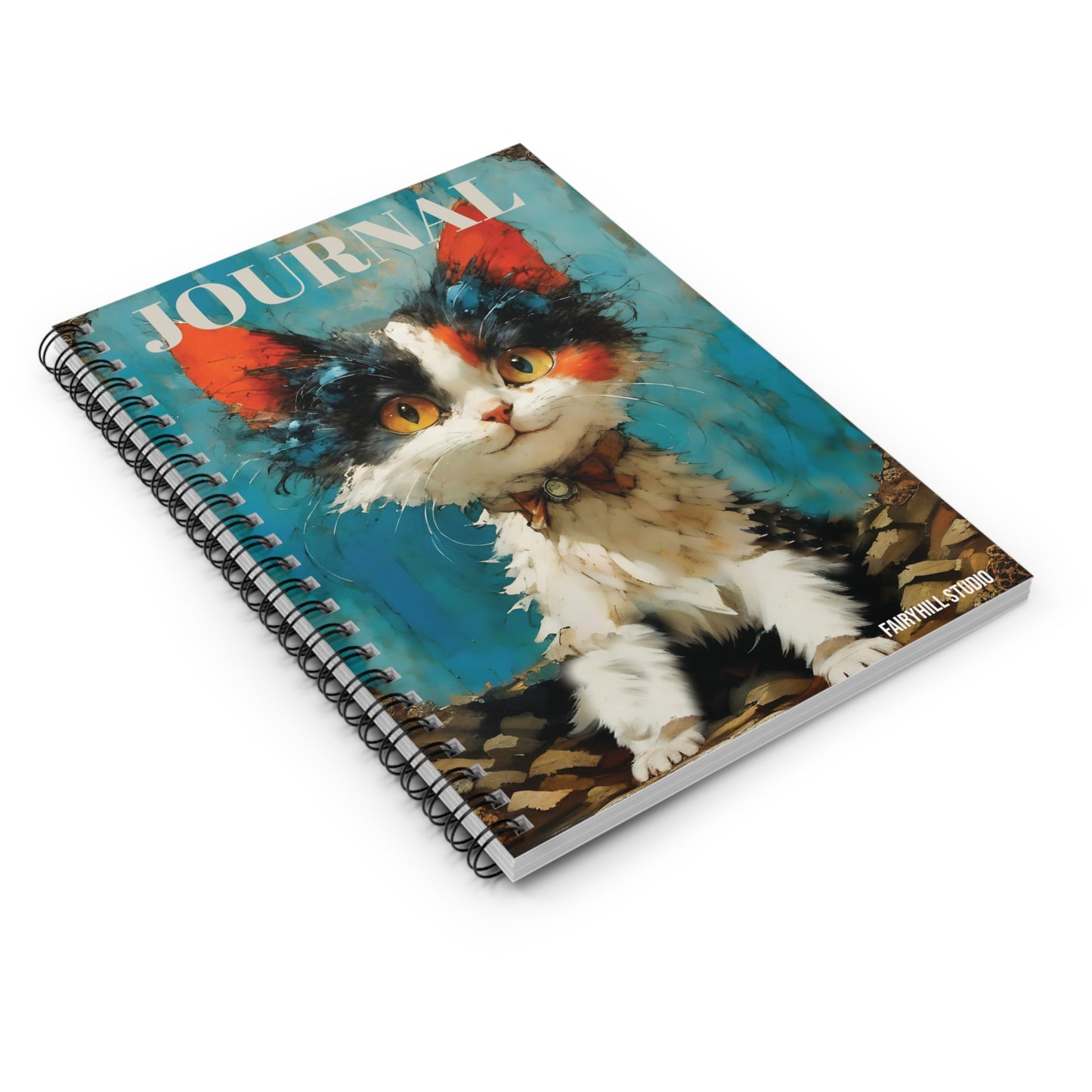 Cat lovers  Notebook - Ruled Line coffee  Spiral Journal