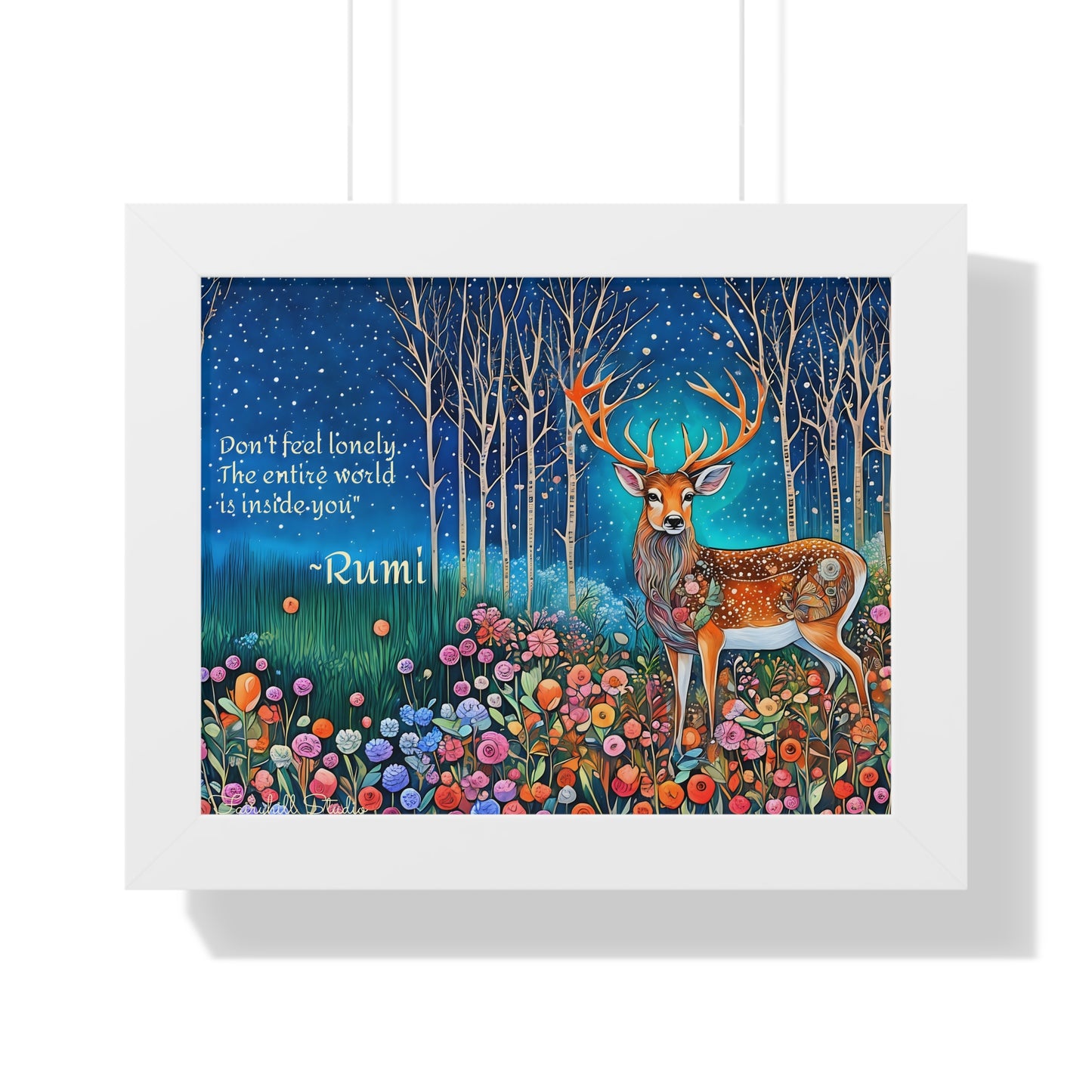 Majestic Boho Deer Framed Poster