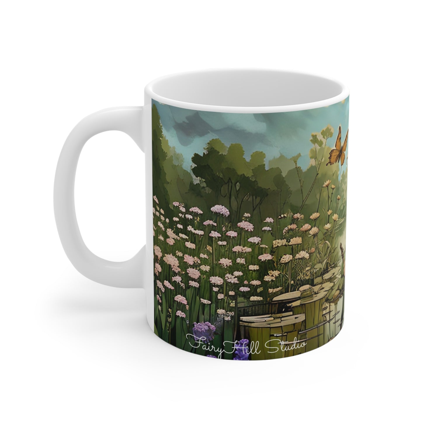 Elegant Floral Art Mug - 11oz Coffee Cup for Coffee Art Lovers