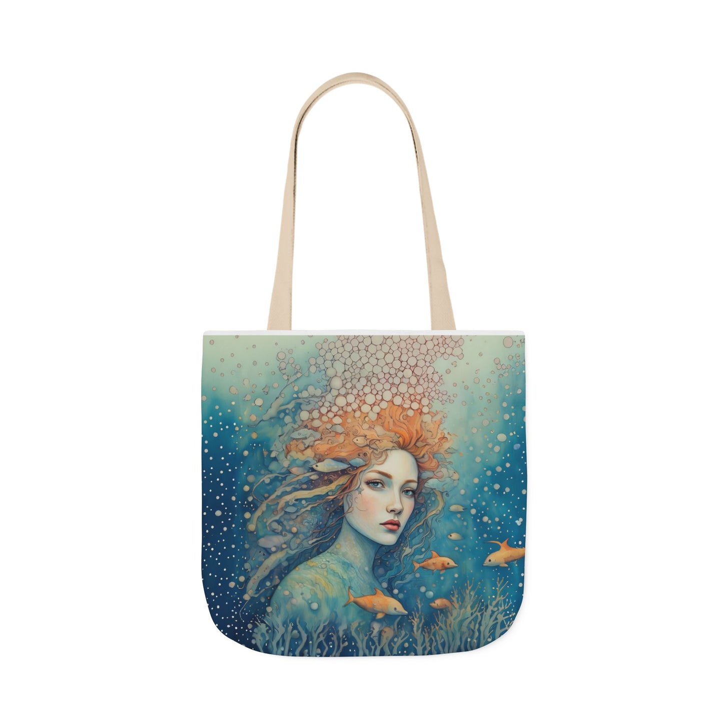 Colorful Ocean/fish-Inspired Canvas Tote Bag - Perfect for Beach Days, Eco-Friendly Shopping, and Summer Fun!