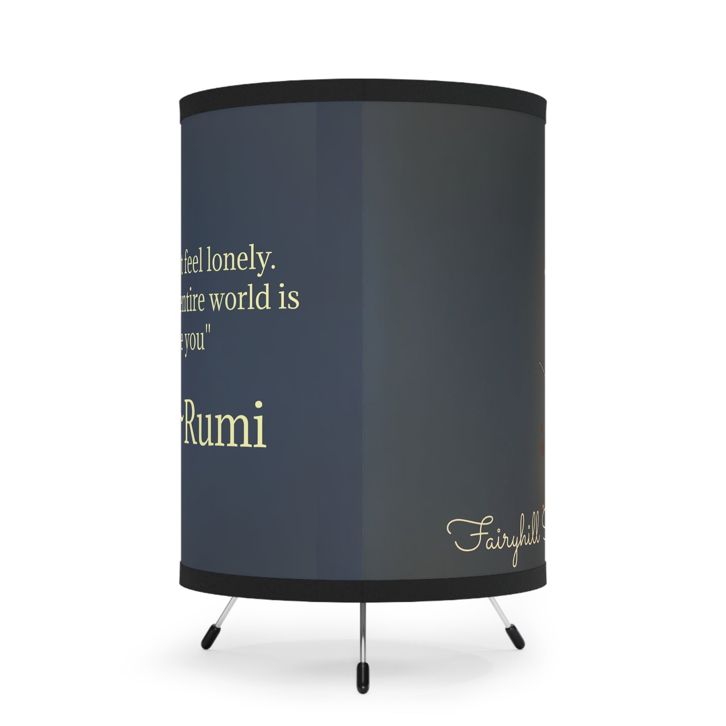 Tripod Lamp, Rumi Quote Design - Home Decor